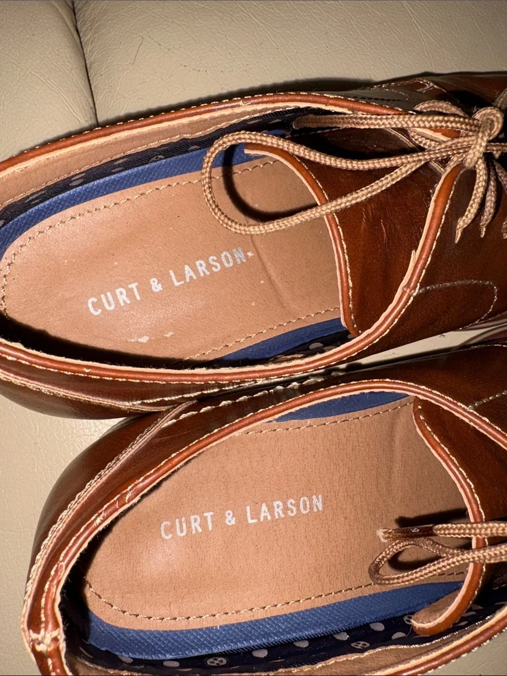 Curt&Larson Men's Brown Leather Derby Shoes - Classic Lace-Up